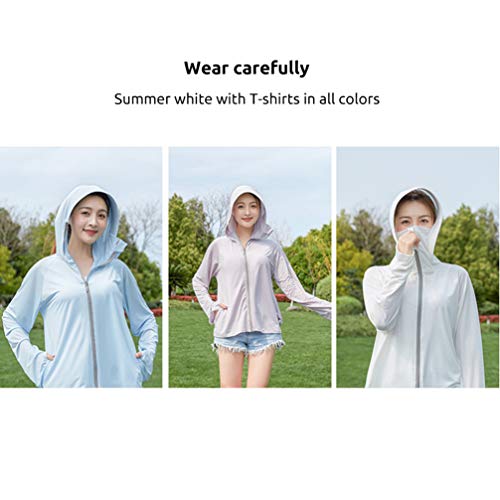 Jaqueta feminina com capuz e proteção solar KesYOO com proteção UV, manga comprida, casaco de zíper