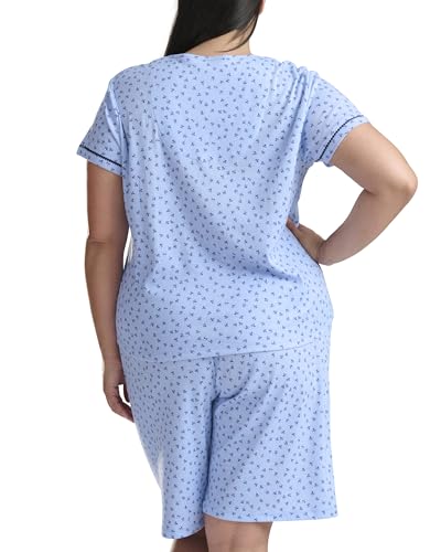Image of Karen Neuburger Women's [Plus Size] Short Sleeve Bermuda Short Pajama Set