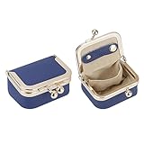 Royal Bagger Mini Joyero de Cuero de Vaca Genuino, Monedero para Mujer de Color Sólido con Cierre de Beso, Bolsa de Cambio de Estilo Casual, Pequeña Bolsa de Almacenamiento para Mujer 1894 (Azul Real)