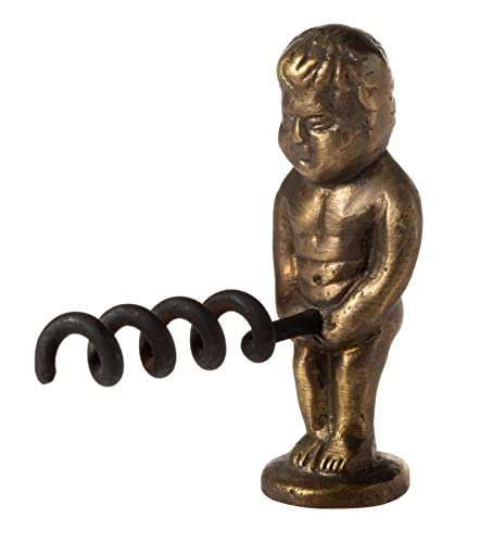 Solid Brass Naughty Boy Manneken Pis Antique Finish Corkscrew