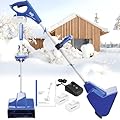 Electric Snow Shovel Cordless, 24V 11-Inch Electric Snow Blower, Snow Shovel for Driveway Brushless Motor, for Deck Terrace Sidewalk Step (4.0Ah Battery & Quick Charger Included),2Battery