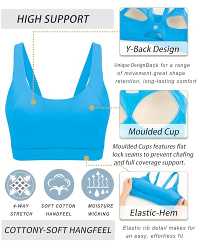 Image of RUNNING GIRL Sports Bra for Women High Support, Molded Cup High Impact Sports Bras for Women with Sewn in Pads