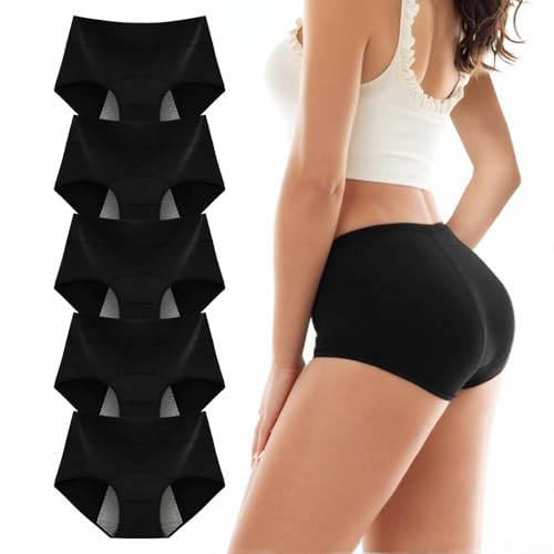 Period Pants for Women, Washable Incontinence Menstrual Underwear, High Waist Postpartum Knickers Panties Multipack with Leakproof Crotch for Extra Protection