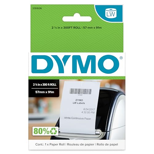 DYMO Étiquettes continues 57mm pour stopper le gaspillage de papier avec les formats fixes