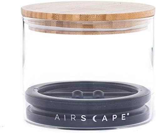 AirScape Glass Food Storage Canister - Glass Storage With US Patented Airless Inner Lid & Bamboo Top Lid - Preserves Food Freshness (Small 4-Inch) - Thumbnail 2