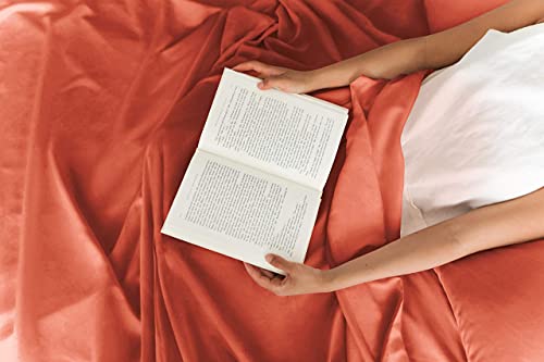 Queen Size Sheet Set - Breathable & Cooling- Hotel Luxury Bed Sheets - Extra Soft - Deep Pockets - Easy Fit - 4 Piece Set - Wrinkle Free - Comfy – Coral– 4 Pc #TOP4