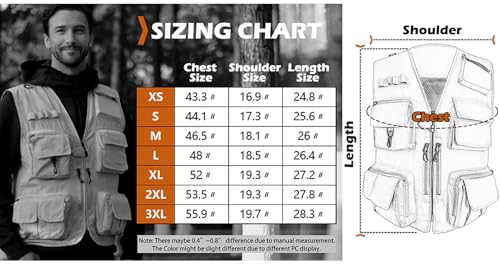 Mens Lightweight Safari Travel Fishing Photography Outdoor Work Cargo Vest with Pockets2