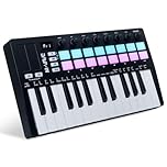 M-VAVE 25 Keys 16 Backlit Drum Pads MIDI Keyboard – Professional Beat Maker and Keytar for Keyboard Music Production Builtin Battery Wireless Connect Black