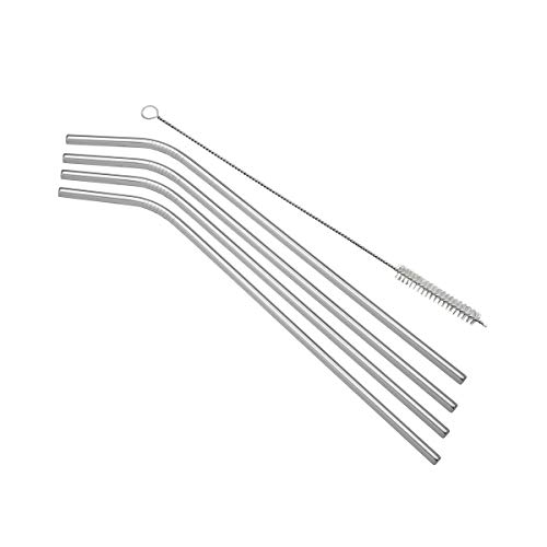 CJ 4 CANUDOS AÇO INOX C/1 ESCOVA P/LAVAR 21cm