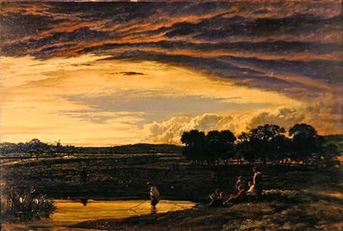 Affiche toile Tempête du soir se dissipant Linnell au rendu pictural haut de gamme 60x90