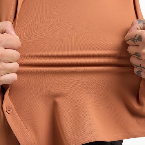 Image of Workday Shirt for Men Long Raglan Sleeve Regular Fit Superior Stretch Wrinkle Free Shape Retention Quick Dry Anti-Viral Finish UPF 50+