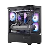 Redragon CA606 Gaming Back-Mounted PC Case, ATX Computer Chassis w/ 3 x 120mm Fans Pre-Installed & High Airflow Perforated Panels, 270° Full View, Easy Cable Management, Black