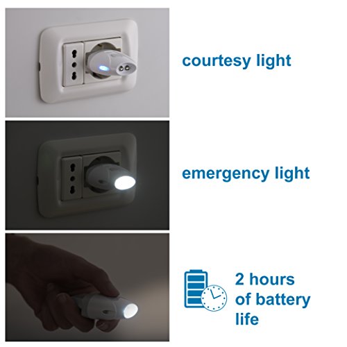 Electraline 58303 Torcia d'Emergenza Automatica con Funzione Luce di Cortesia, LED, Bianco - Image 3
