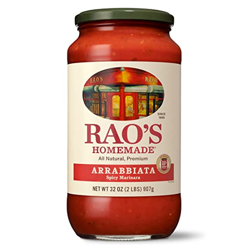 Rao's Homemade Arrabbiata Sauce, 32 oz, Tomato Sauce, All Purpose, Keto Friendly Pasta Sauce, Premium Quality Tomatoes from Italy & Crushed Red Pepper