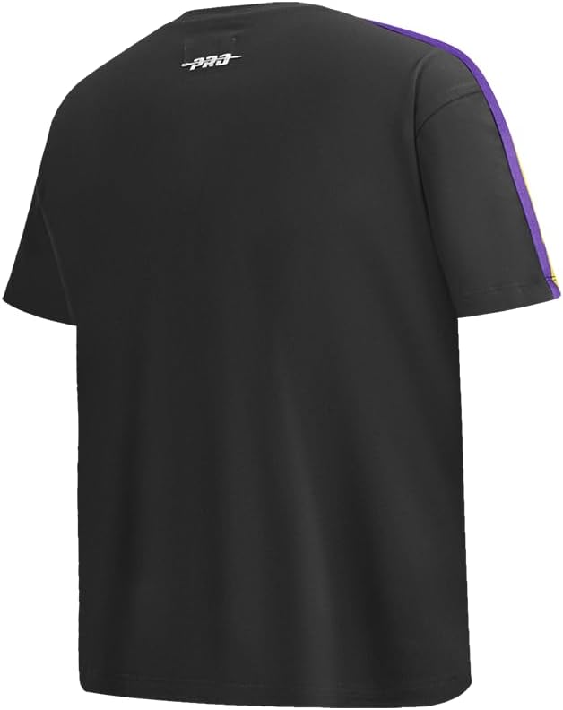 Pro Standard Big Boys NBA Los Angeles Lakers Retro Classics Short Sleeve Taping Tee Black/Purple L - Image 4
