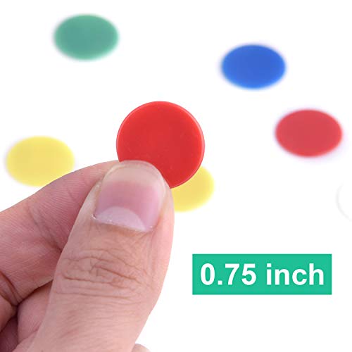 Coopay 900 Pieces Counters Counting Chips Plastic Markers Mixed Colors For Bingo Chips Game Tokens, Contain White, Blue, Green, Yellow, Red, Purple Colors #TOP2