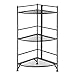 Convenience Concepts Xtra Storage 3 ripiani pieghevoli in metallo con set di 3 mensole Deluxe estensibili – Organizer per soggiorno, ufficio, camera da letto, garage, cucina, bagno, nero
