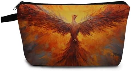 Phoenix Bird Makeup Bag Cute Small Organizer Bag with Zipper Fire...