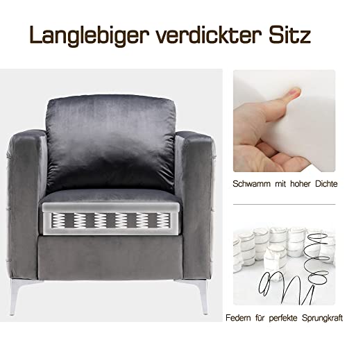 MCombo Chesterfield Poltrona da Club in Velluto