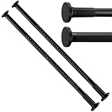 Withstar つっぱり棒 カーテンレール 突っ張り式カーテンポール 縦横兼用 取付範囲115~315cm 室内 天井 物干し 間仕切り 壁面収納 服掛け 2本入り ブラック
