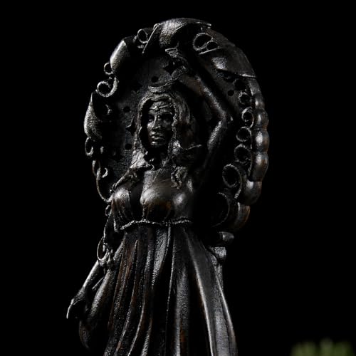Estatua Diosa Nyx de la Noche en Madera miniatura 3