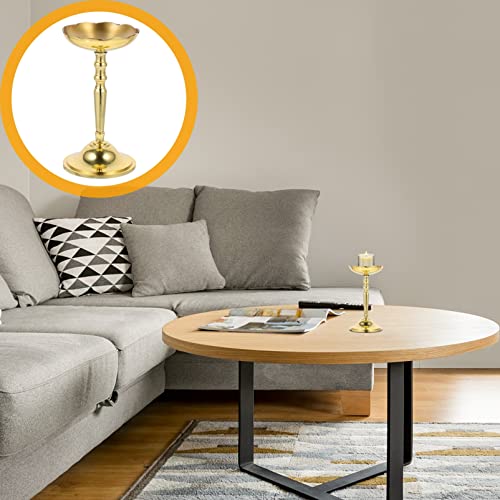 Veemoon 6Pcs Vintage Retro Light Supplies Stand Copper Tealight Base Gold Votive Holder Pillar Oil Candleholder Iron For Cup Ghee Buddhist Lamp Lotus Simple Tea Candle Altar #TOP2