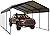 PHI VILLA 12 x 20 ft Carport Metal Carports with Galvanized Steel Roof, Sturdy Heavy Duty Metal Carport for Cars, Boats, and Tractors