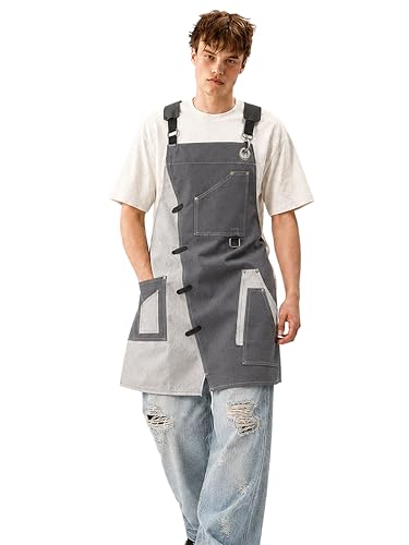 Image of Work Apron - Stylish Cotton Apron with Rip Stop Weave, Waterproof & Breathable Membrane, Durable Tear Resistant, Chef, Kitchen, BBQ, Workshop & Gardening Apron-Forest Green