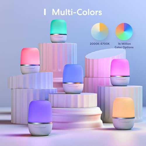 meross Smart Night Light, Compatible with Alexa, Google Assistant, SmartThings, RGBWW Dimmable Alexa Mood Light Voice/Remote Control (2.4GHz Only) - Image 3