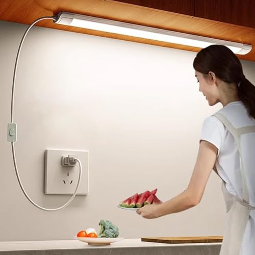 Aplique de pared minimalista LED blanco largo de 120cm interior con interruptor