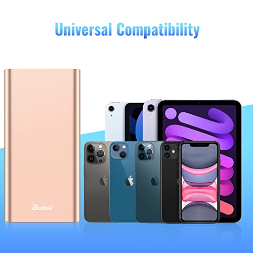 Bonai Portable Charger 20000Mah Power Bank 4 Usb Outputs Aluminum Polymer Portable Battery Charger 2.0A Max Input Compatible With Iphone 13 11 Xr For Road Trips Camping Picnic - Rose Gold #TOP6