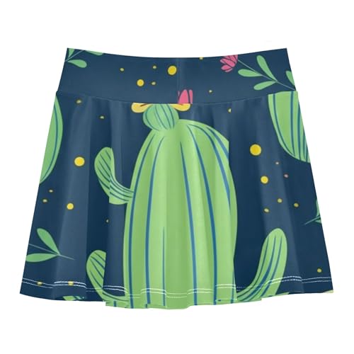 Joisal Athletic Shorts for Girls Skorts Cacti Succulents Green Kids Tennis Skirts Children Little Girl 3t2