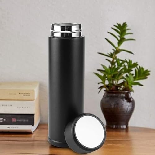 Image of Smart Temperature Water Bottle 500ml | LED Display Touch Lid | Vacuum Insulated Stainless Steel Flask | Keeps Drinks Hot & Cold | Travel, Gym, Office Use (Black)