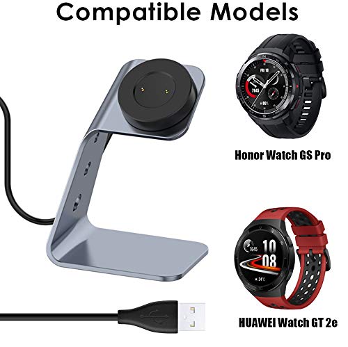 Compatible with Huawei Watch GT 2e Charger, Youkei Replacement Charger Dock Charging Cable Stand USB Power Adaptor Cord Compatible for Huawei Watch GT 2e Compatible for Honor Watch GS Pro (Gray)