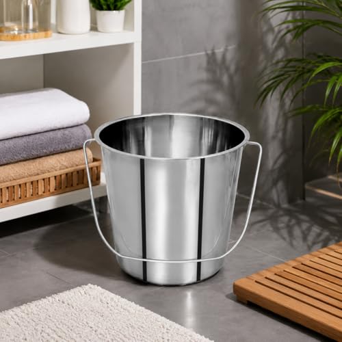 Image of Stainless Steel Non Joint Leak Proof Bucket Multipurpose Balti for Home (20 Litter)