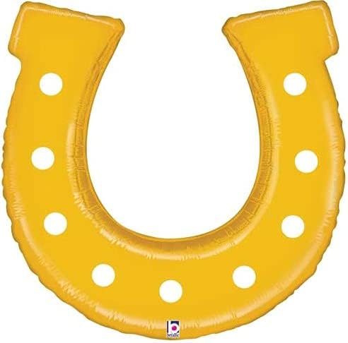 Betallic 38 pulgadas de oro de herradura buena suerte forma fiesta decoración celebración suministro Mylar Foil helio globo