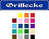Cartel placa de calle Barbacoa esquina – 52 x 11 cm – 20 colores + 8 Fuentes + bohrlöcher Pegatinas de espuma rígida aluminio laminado – s00149 a, 52x11cm - selbstklebender Aufkleber