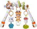 TUMAMA Arche d'activité bébé avec ours Spiral Toy, clips réglables et amovibles Sensory Stimulation Jouets suspendus Jouets bébé 0-3 3-6 mois, Poussettes pour nouveau-nés Bassinets Crib Carse Toy