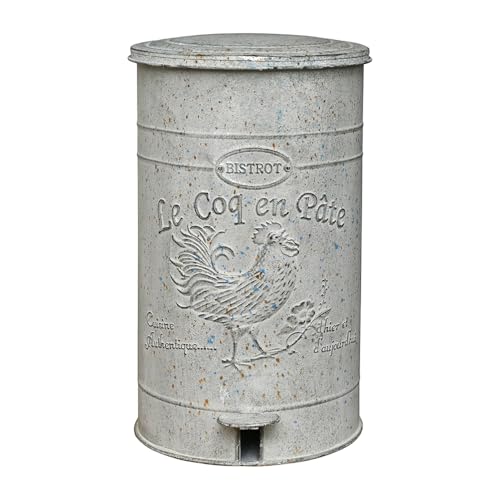 Image of Outdoor Dog Poop Trash Can with Lid-15L /4 Gal,Commercial Outdoor Retro Metal Garbage Can with Foot Pedal,Perfect for Shopping Mall,Office,Pets Park,Backyard