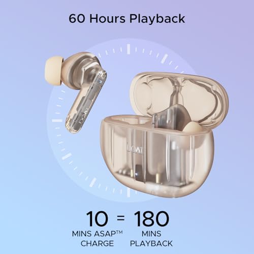 Image of Boat Airdopes 191 ANC, 32dB ANC, Ambient Mode, 60HRS Battery, 4Mics ENx, in-Ear Detection, IWP Tech, Fast Charge, v5.3 Bluetooth Earbuds, TWS Ear Buds Wireless Earphones with mic (Pellucid Orange)