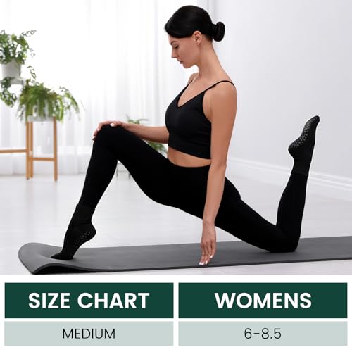 Image of Liitrsh 12 Pairs Pilates Socks with Grips for Women Non Slip Yoga Crew Socks for Dance, Barre, Hospital, Workout