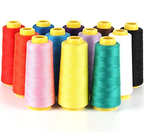 Hilo para máquina overlock con 12 conos y 100 agujas miniatura 2