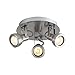 Produktbild NEWSEE Deckenleuchte Schwenkbar Deckenspot Aufbau Spots Deckenstrahler 3 Flammig für Wohnzimmer Schlafzimmer Küche LED-Strahler Innen winkelverstellbar (Silber,Leuchtmittel GU10)