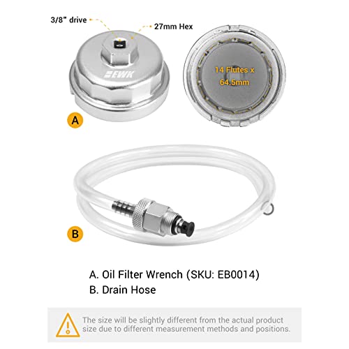 EWK 64mm Oil Filter Wrench & Drain Hose For Toyota