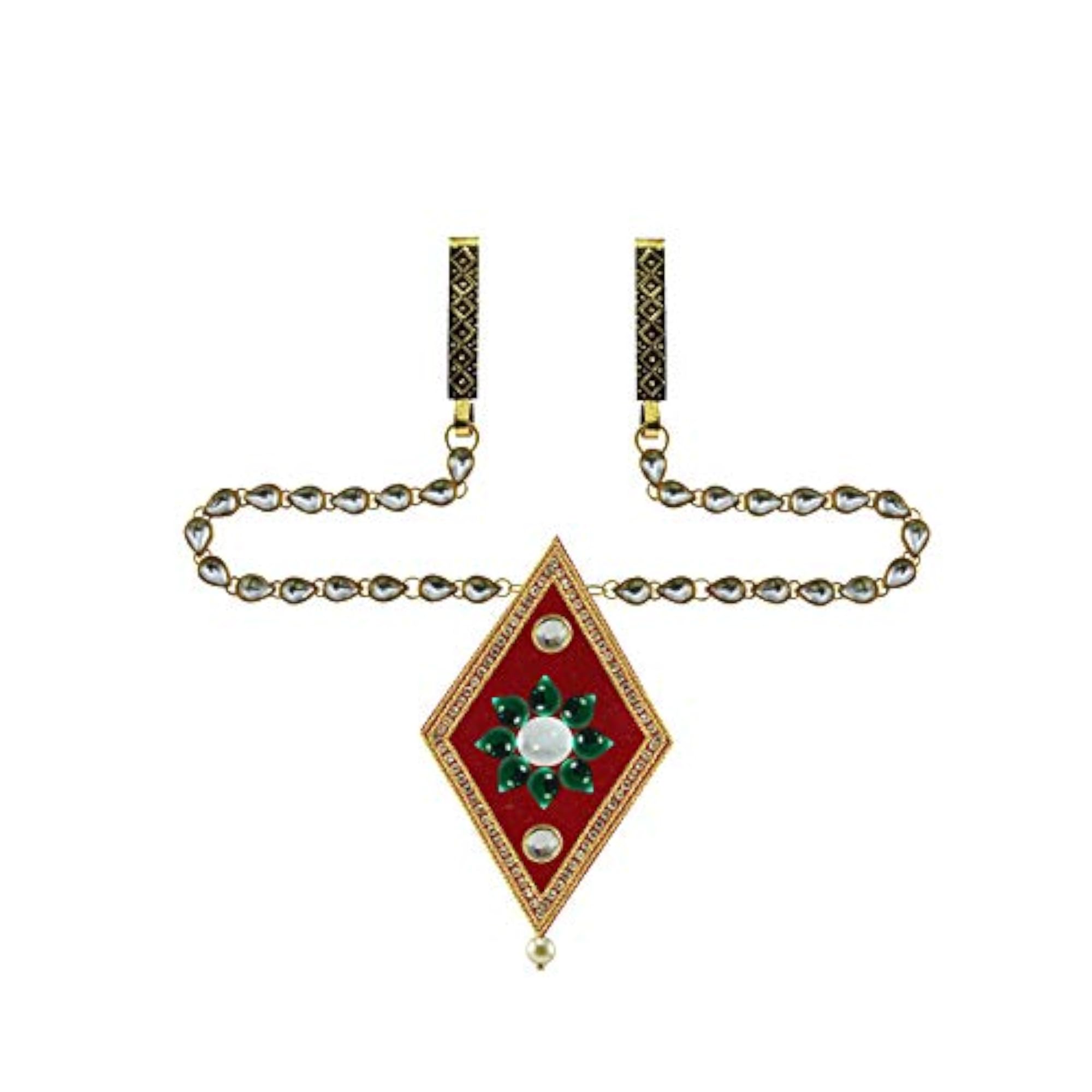 Women's Solid Brass Kunudun Stud Platted Waist Belt, Multicolor