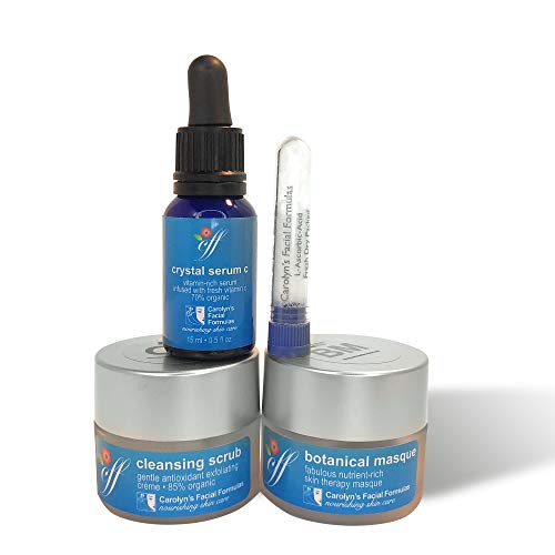 Carolyn's Facial Fitness Age, Sun & Dark Spot Treatment | Contains Crystal Serum C, Cleansing Scrub and Botanical Masque