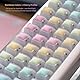 LQXQ Crystal Jelly Keycaps 121, Rainbow Rubber Cherry Profile Cute Custom Keycaps 60 75 100 Percent Set for Cherry MX, Outemu, Gateron Mechanical Keyboard