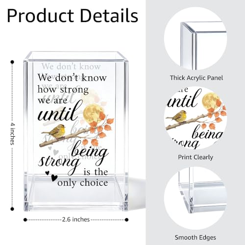 Image of Mental Health Acrylic Pen Pencil Holder for Desk Makeup Organizer (Transparent18)