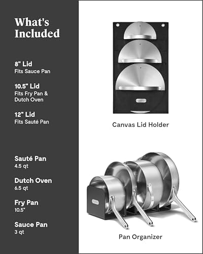 Caraway Stainless Steel Cookware Set – 12 Piece 5-Ply Stainless Steel Pots and Pans Set - Includes Fry, Sauce, Sauté Pan, Dutch Oven, and Space-Saving Storage - Non Toxic, PTFE & PFOA Free - Thumbnail 4
