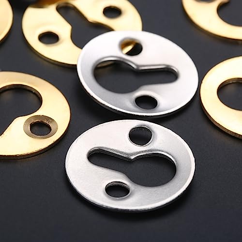 Image of 10Pcs Round Hanging Picture Oil Painting Mirror Frame Hooks Hangers With Screws Gold /Silver Furniture Hardware 25mm (Color: A)